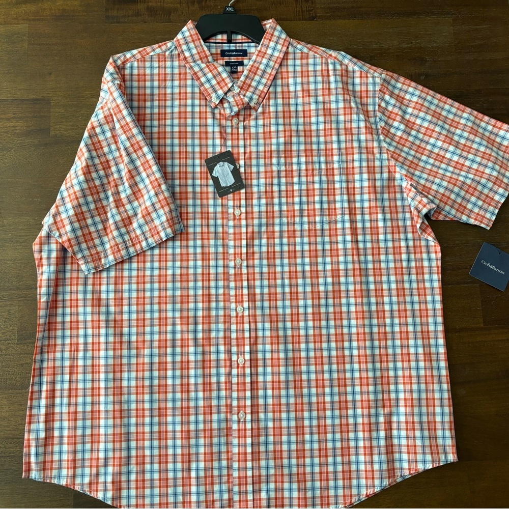 Croft & Barrow Men's Casual Red and Blue Checkered Shirt